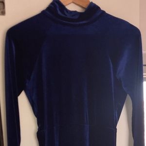 Blue Turtleneck Maxi Dress